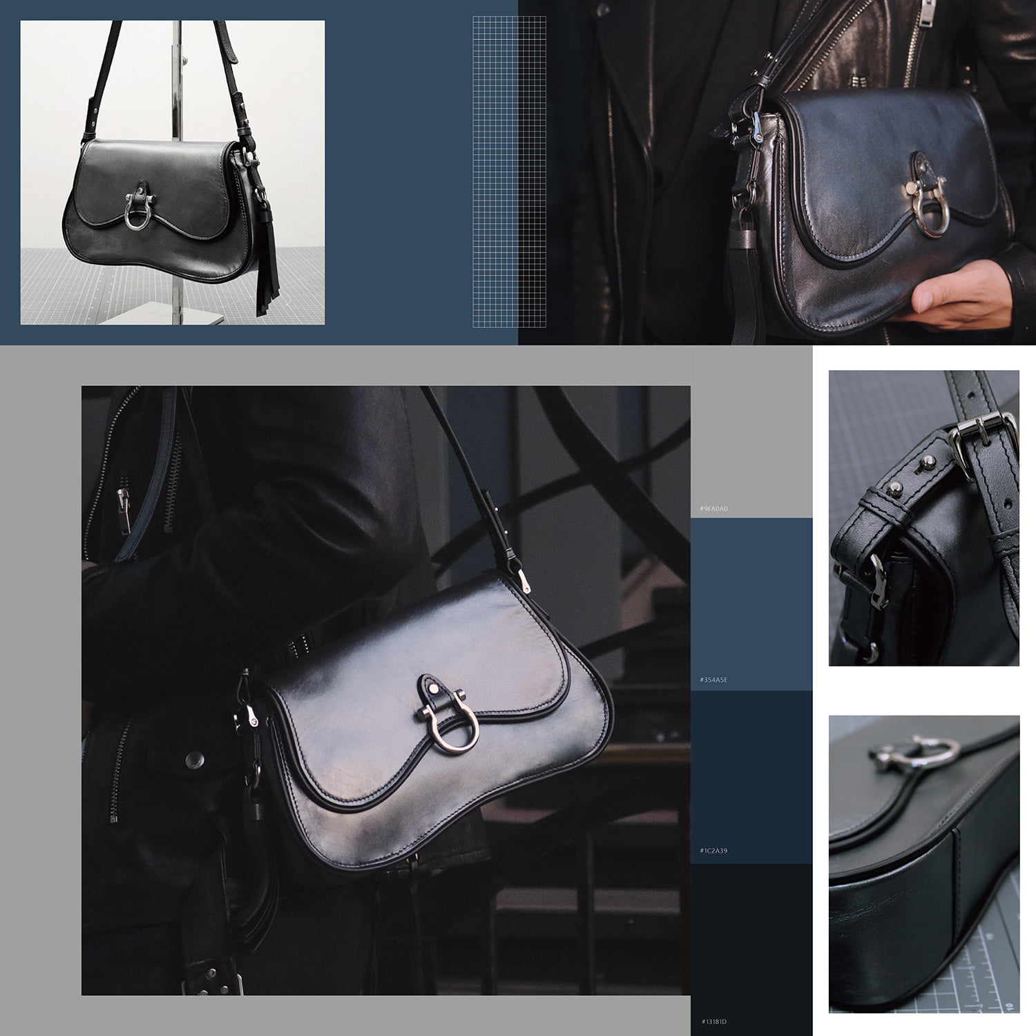 金屬側背包-吳軒手工皮包老師作品